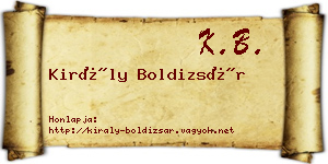Király Boldizsár névjegykártya