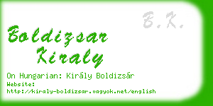boldizsar kiraly business card