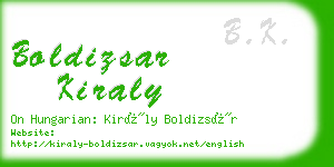 boldizsar kiraly business card